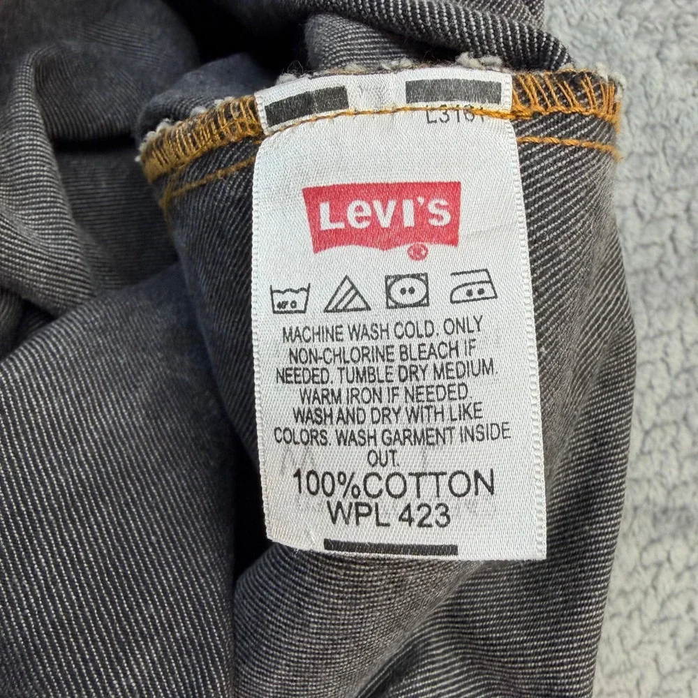 Levi's 501 Jeans Mens 46x23 Straight Wide Leg Grey Cotton Button Fly Vintage 00s